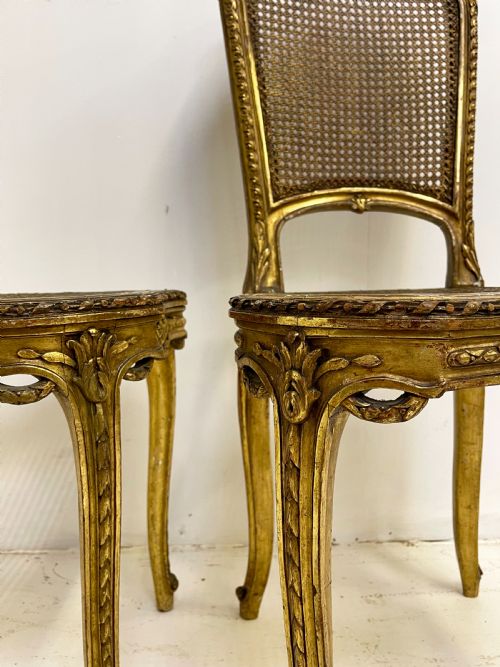 PAIR OF FRENCH GILT SIDE CHAIRS - ADDITIONAL PHOTO 7