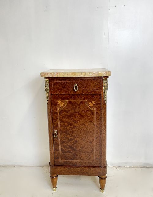 FRENCH NIGHTSTAND WITH MARBLE TOP - ADDITIONAL PHOTO 1