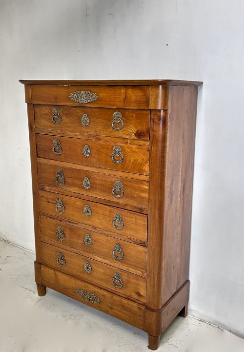 FRENCH CHERRYWOOD SEMAINIER OR TALL CHEST - ADDITIONAL PHOTO 1