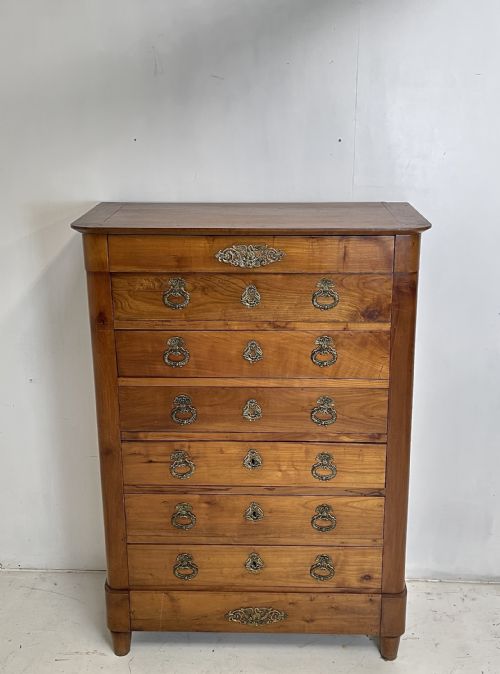 FRENCH CHERRYWOOD SEMAINIER OR TALL CHEST - ADDITIONAL PHOTO 2