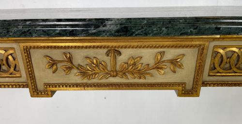 LARGE FRENCH MARBLE TOP CONSOLE TABLE - ADDITIONAL PHOTO 2