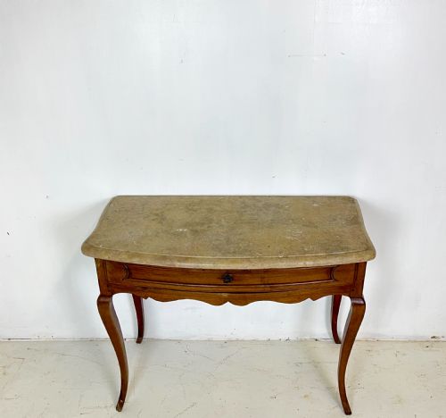 ANTIQUE MARBLE TOP SIDE TABLE - ADDITIONAL PHOTO 1