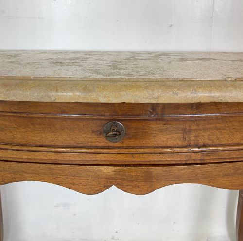 ANTIQUE MARBLE TOP SIDE TABLE - ADDITIONAL PHOTO 4