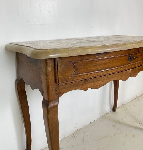 ANTIQUE MARBLE TOP SIDE TABLE - ADDITIONAL PHOTO 5