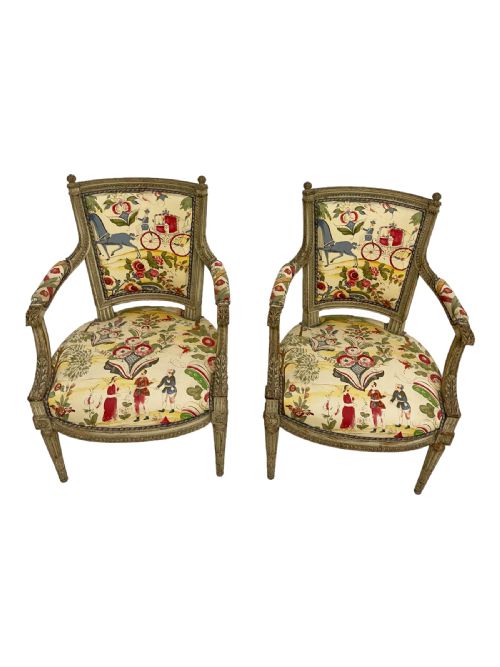 PAIR OF PERIOD FRENCH ARMCHAIRS - ADDITIONAL PHOTO 1