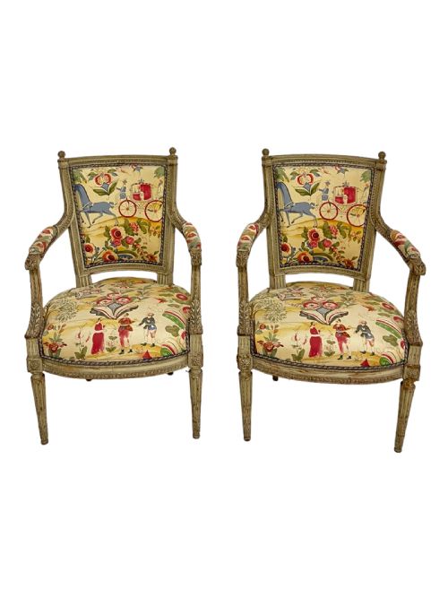PAIR OF PERIOD FRENCH ARMCHAIRS - ADDITIONAL PHOTO 4