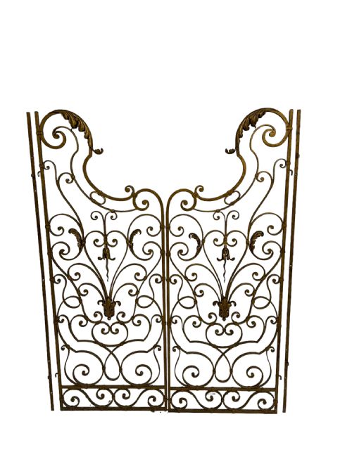 pair of french wrought iron gates - CATEGORY: ANTIQUE MISCELLANEOUS - DATED 1910