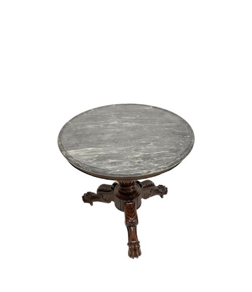 antique french marble top mahogany gueridon - CATEGORY: ANTIQUE TABLES - DATED 19TH CENTURY
