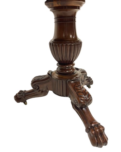 ANTIQUE FRENCH MARBLE TOP MAHOGANY GUERIDON - ADDITIONAL PHOTO 2