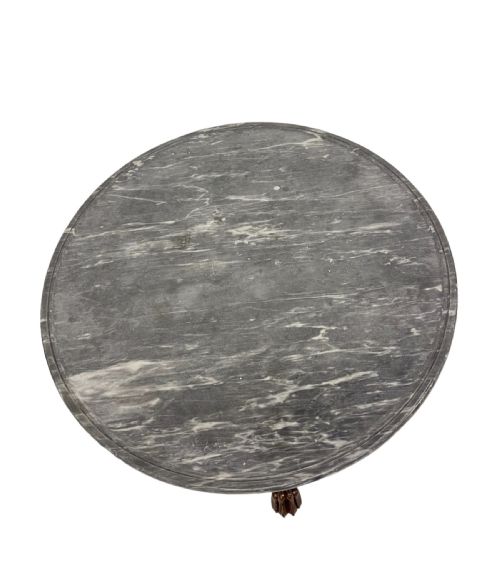 ANTIQUE FRENCH MARBLE TOP MAHOGANY GUERIDON - ADDITIONAL PHOTO 4