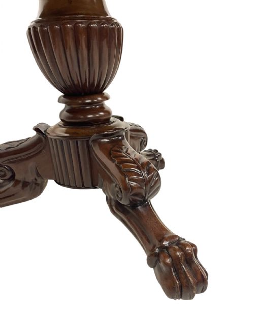 ANTIQUE FRENCH MARBLE TOP MAHOGANY GUERIDON - ADDITIONAL PHOTO 5