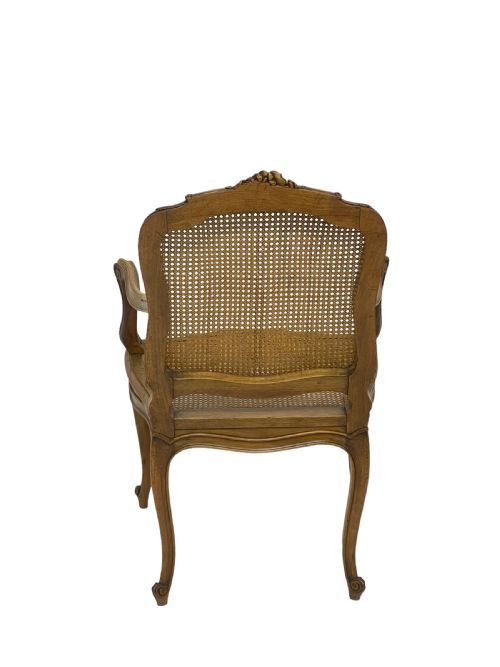 SET OF 8 FRENCH WALNUT AND CANE DINING CHAIRS - ADDITIONAL PHOTO 1