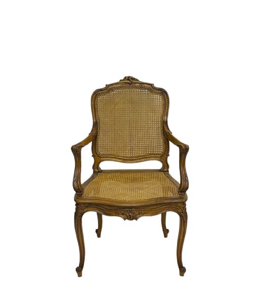 SET OF 8 FRENCH WALNUT AND CANE DINING CHAIRS - ADDITIONAL PHOTO 2