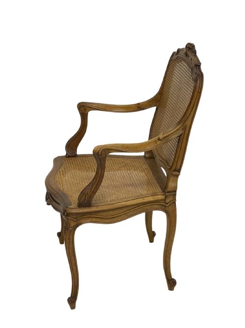 SET OF 8 FRENCH WALNUT AND CANE DINING CHAIRS - ADDITIONAL PHOTO 4