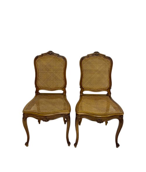 SET OF 8 FRENCH WALNUT AND CANE DINING CHAIRS - ADDITIONAL PHOTO 5