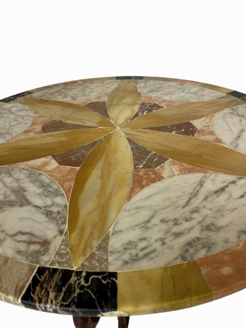 ROUND MARBLE TOP METAL TABLE - ADDITIONAL PHOTO 1