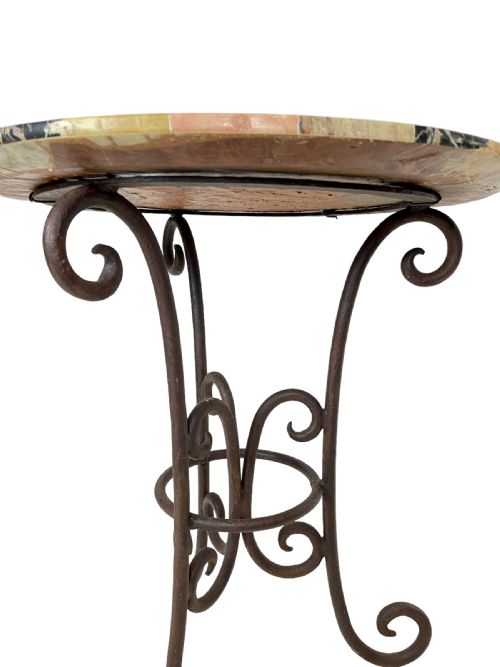 ROUND MARBLE TOP METAL TABLE - ADDITIONAL PHOTO 2