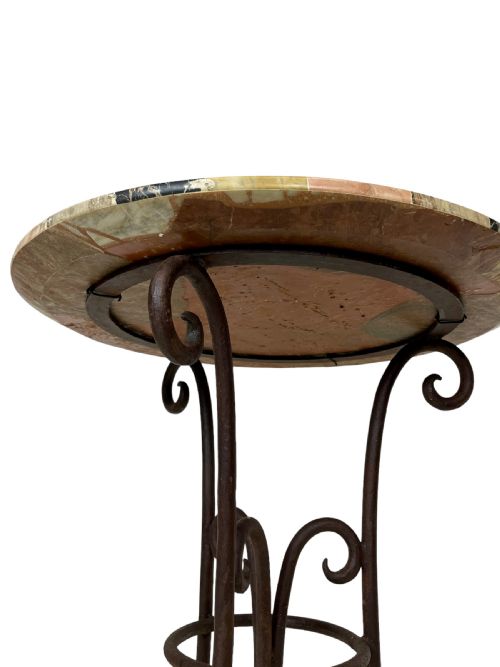 ROUND MARBLE TOP METAL TABLE - ADDITIONAL PHOTO 4