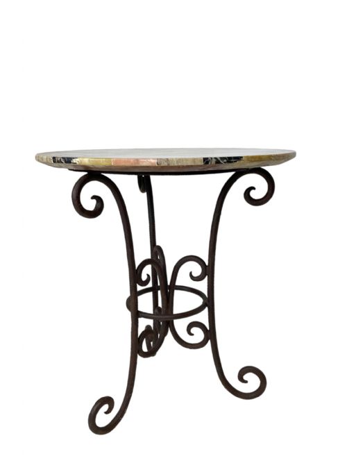 ROUND MARBLE TOP METAL TABLE - ADDITIONAL PHOTO 5