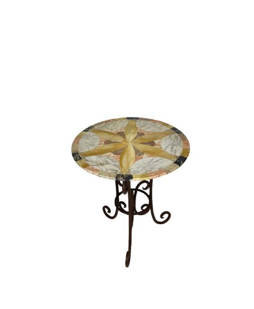 ROUND MARBLE TOP METAL TABLE - ADDITIONAL PHOTO 7