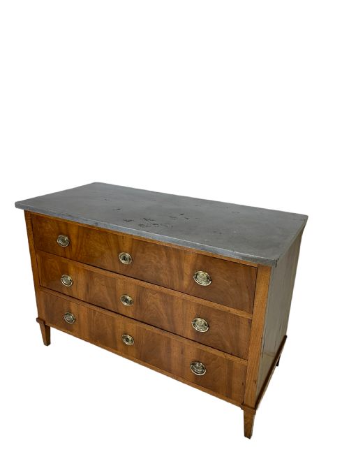 FRENCH 3 DRAWER MARBLE TOP COMMODE - ADDITIONAL PHOTO 5