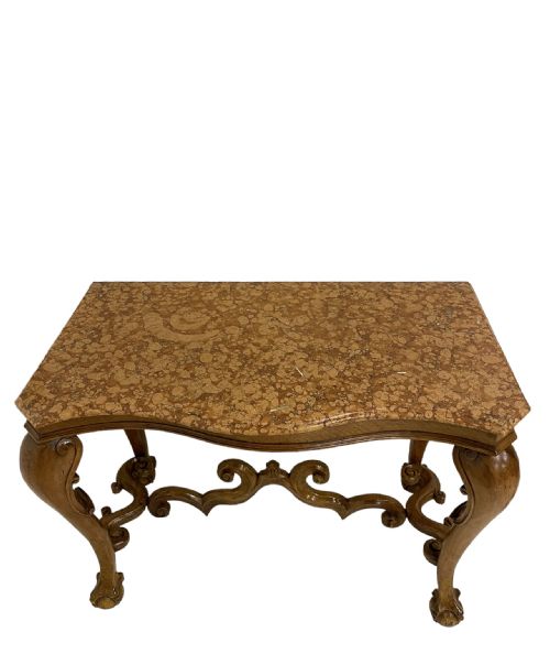 PAIR OF WALNUT MARBLE TOP CONSOLE TABLES - ADDITIONAL PHOTO 8