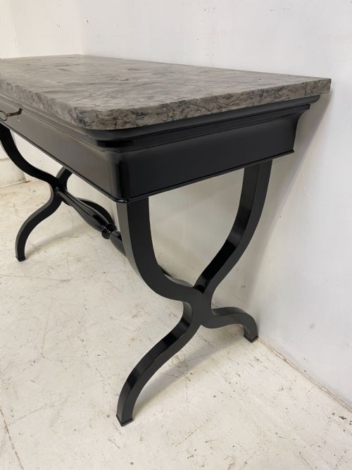 A FRENCH EMPIRE CONSOLE TABLE WITH MARBLE TOP - ADDITIONAL PHOTO 1