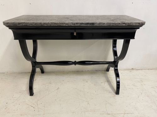 A FRENCH EMPIRE CONSOLE TABLE WITH MARBLE TOP - ADDITIONAL PHOTO 4