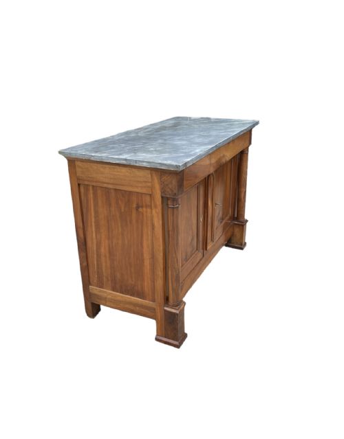 FRENCH WALNUT BUFFET WITH MARBLE TOP - ADDITIONAL PHOTO 1