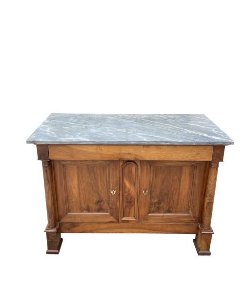 FRENCH WALNUT BUFFET WITH MARBLE TOP - ADDITIONAL PHOTO 2