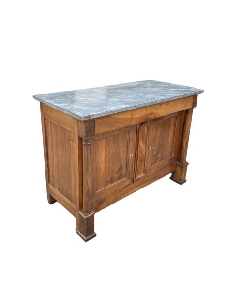 FRENCH WALNUT BUFFET WITH MARBLE TOP - ADDITIONAL PHOTO 4