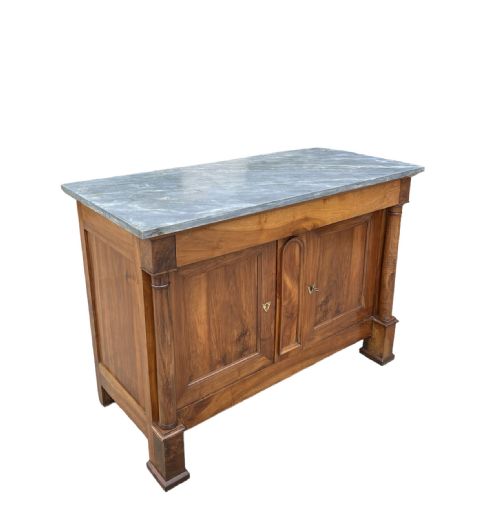 FRENCH WALNUT BUFFET WITH MARBLE TOP - ADDITIONAL PHOTO 6