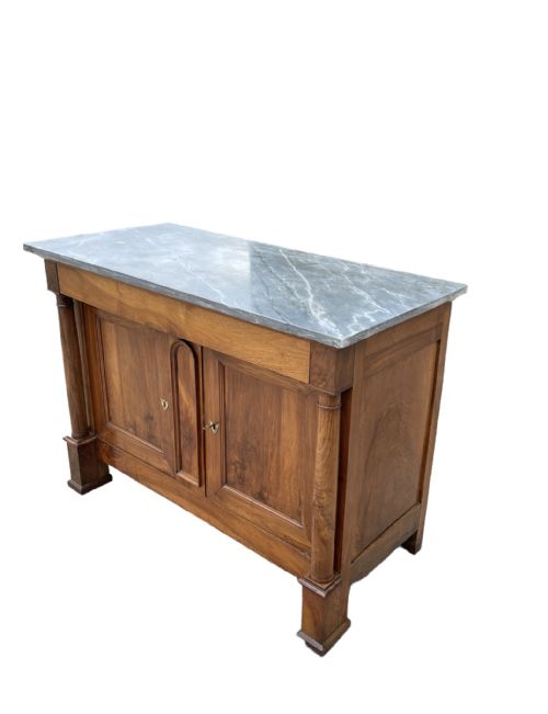 FRENCH WALNUT BUFFET WITH MARBLE TOP - ADDITIONAL PHOTO 7