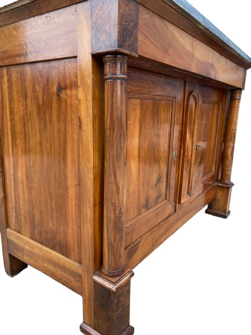 FRENCH WALNUT BUFFET WITH MARBLE TOP - ADDITIONAL PHOTO 9