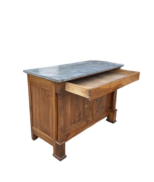 FRENCH WALNUT BUFFET WITH MARBLE TOP - ADDITIONAL PHOTO 11