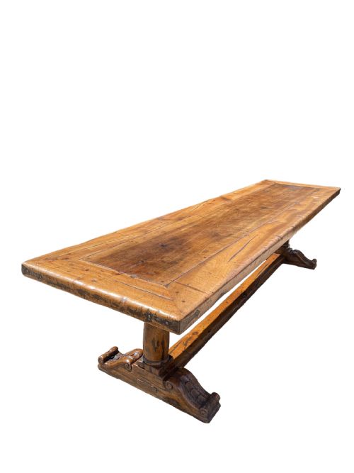 large walnut refectory table - CATEGORY: ANTIQUE TABLES - DATED 1910