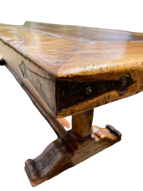LARGE WALNUT REFECTORY TABLE - ADDITIONAL PHOTO 8