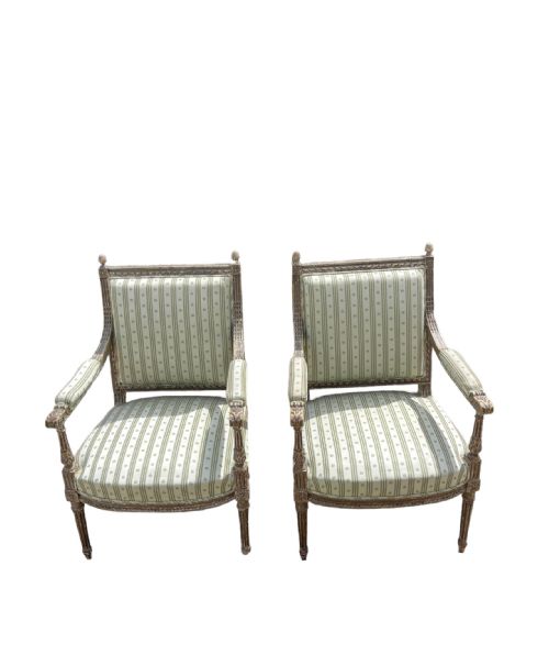 PAIR OF ORIGINAL FRENCH PAINTED CHAIRS - ADDITIONAL PHOTO 1