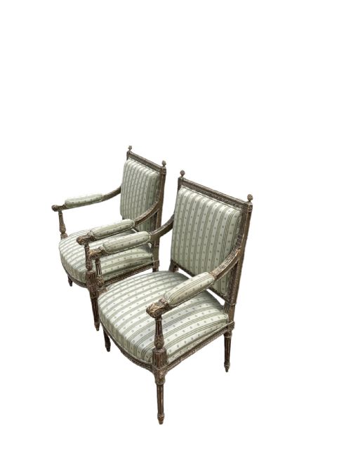 PAIR OF ORIGINAL FRENCH PAINTED CHAIRS - ADDITIONAL PHOTO 2
