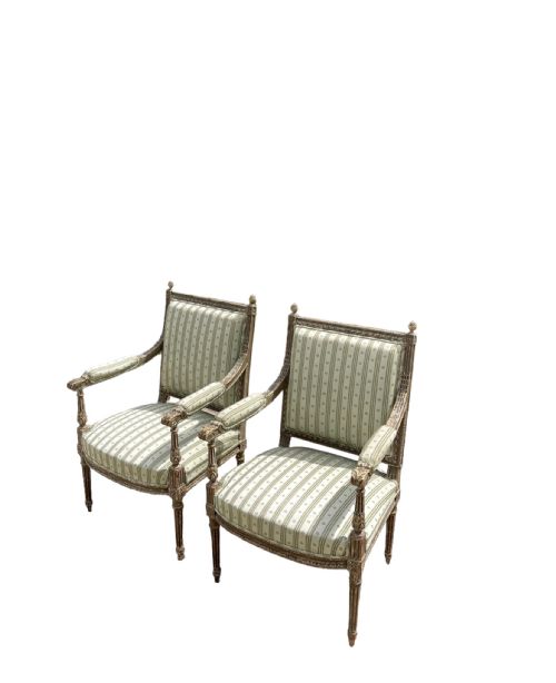 PAIR OF ORIGINAL FRENCH PAINTED CHAIRS - ADDITIONAL PHOTO 3
