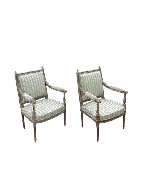 PAIR OF ORIGINAL FRENCH PAINTED CHAIRS - ADDITIONAL PHOTO 4