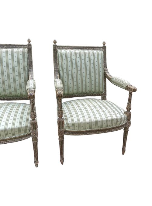 PAIR OF ORIGINAL FRENCH PAINTED CHAIRS - ADDITIONAL PHOTO 5