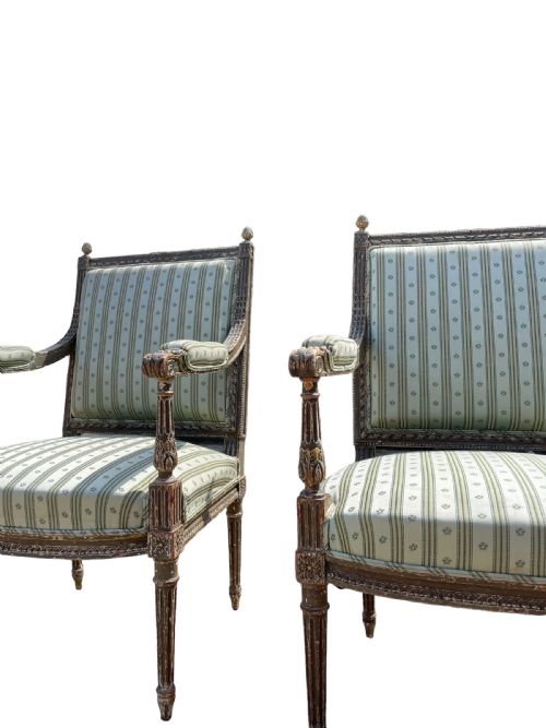 PAIR OF ORIGINAL FRENCH PAINTED CHAIRS - ADDITIONAL PHOTO 8