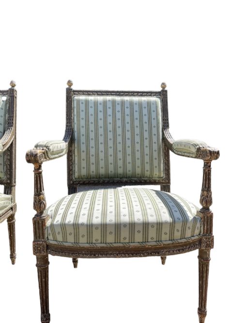 PAIR OF ORIGINAL FRENCH PAINTED CHAIRS - ADDITIONAL PHOTO 9