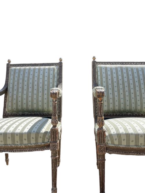 PAIR OF ORIGINAL FRENCH PAINTED CHAIRS - ADDITIONAL PHOTO 10