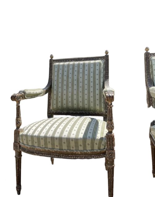 PAIR OF ORIGINAL FRENCH PAINTED CHAIRS - ADDITIONAL PHOTO 11