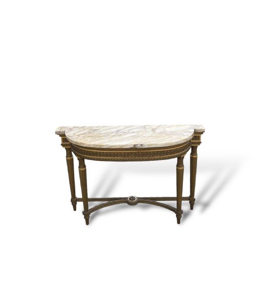 FRENCH MARBLE TOP CONSOLE TABLE - ADDITIONAL PHOTO 1