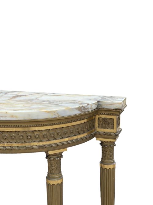 FRENCH MARBLE TOP CONSOLE TABLE - ADDITIONAL PHOTO 2