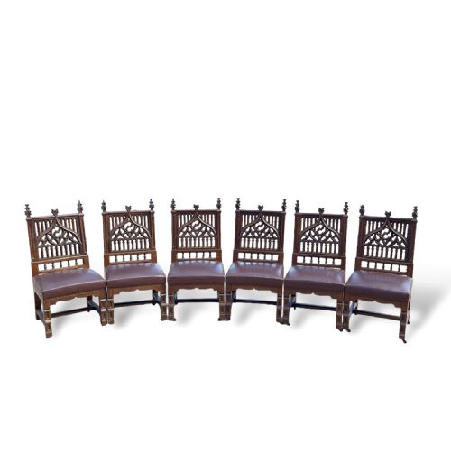 SET OF 6 18TH CENTURY GOTHIC CHAIRS - ADDITIONAL PHOTO 1