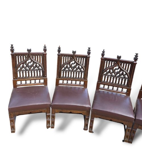SET OF 6 18TH CENTURY GOTHIC CHAIRS - ADDITIONAL PHOTO 2